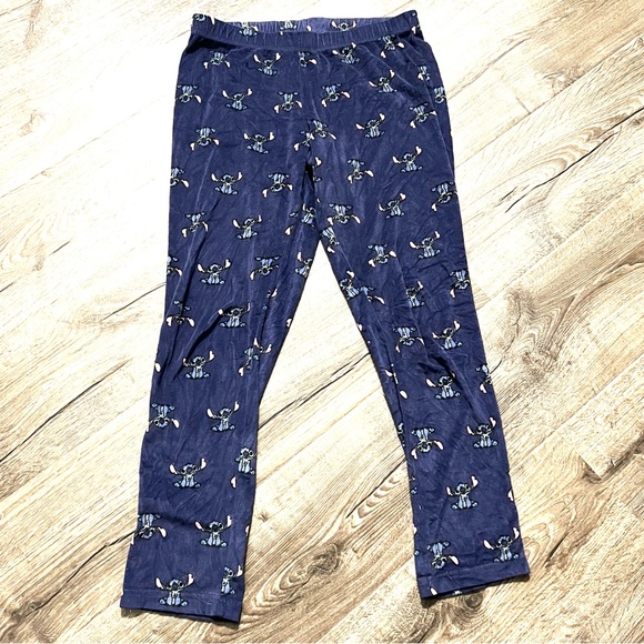 Disney Women’s Lilo & Stitch Pajama Bottoms Sz Small Navy Soft All Over Print - Picture 1 of 3